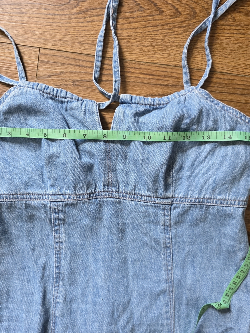 New York & Company Light Blue Denim Dress Mini Cottage, Indie, Summer 90s Y2k - Picture 5 of 6
